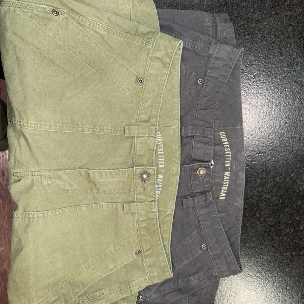 Duluth Trading Co CurveSetter Shorts Womens 10 Grey Green Lot 2 EUC Stretch - Picture 10 of 10